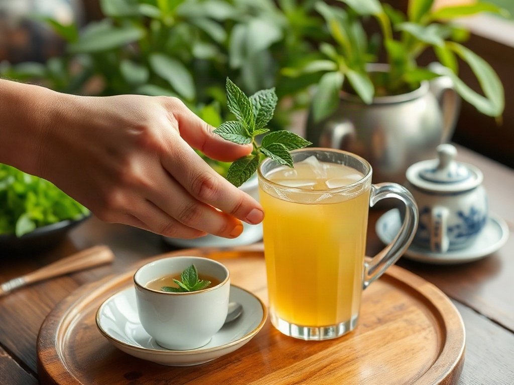 Trà bạc hà phục vụ tại Việt Nam