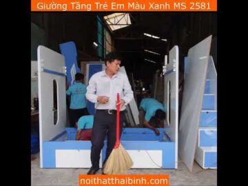 Giuong Tang Tre Em Mau Xanh Xinh Xan MS 2581